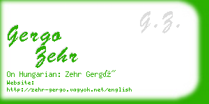 gergo zehr business card
